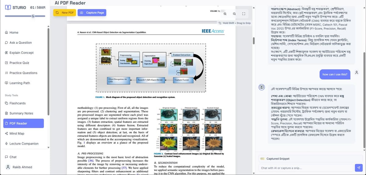 Chat with PDF using the best ai study app